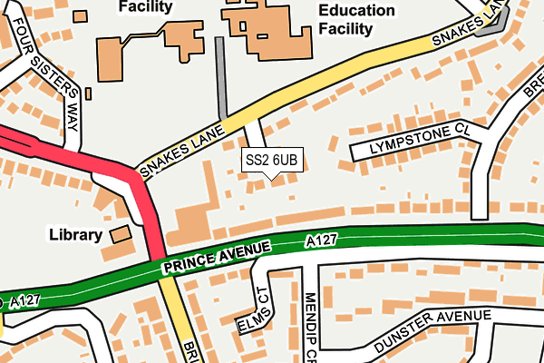 SS2 6UB map - OS OpenMap – Local (Ordnance Survey)