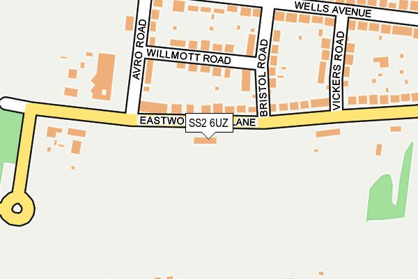 SS2 6UZ map - OS OpenMap – Local (Ordnance Survey)