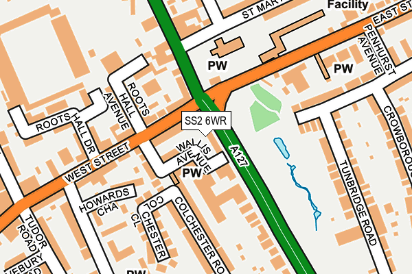 SS2 6WR map - OS OpenMap – Local (Ordnance Survey)