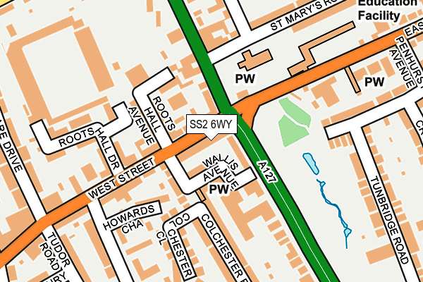 SS2 6WY map - OS OpenMap – Local (Ordnance Survey)