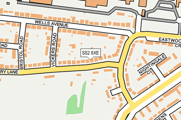 SS2 6XE map - OS OpenMap – Local (Ordnance Survey)
