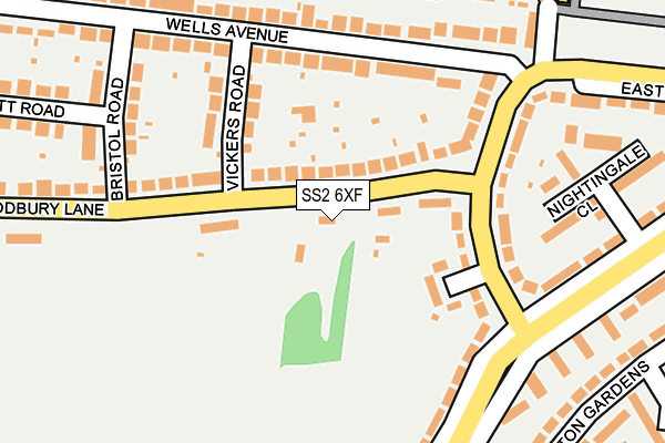 SS2 6XF map - OS OpenMap – Local (Ordnance Survey)