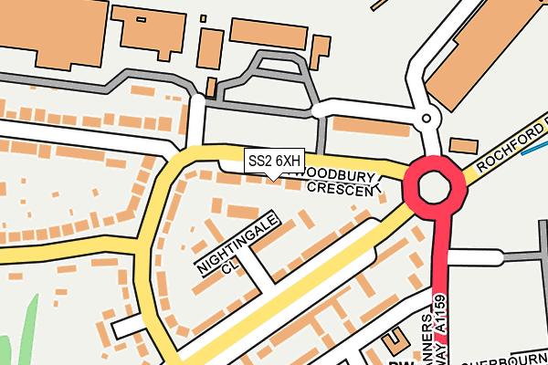 SS2 6XH map - OS OpenMap – Local (Ordnance Survey)