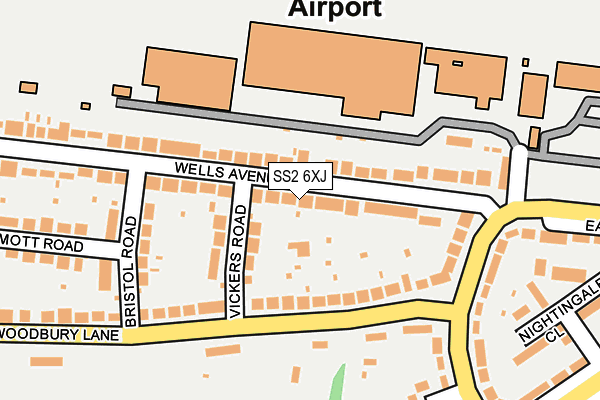 SS2 6XJ map - OS OpenMap – Local (Ordnance Survey)