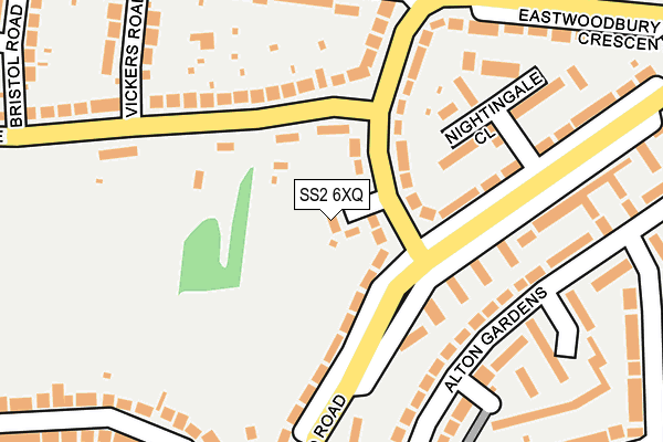 SS2 6XQ map - OS OpenMap – Local (Ordnance Survey)
