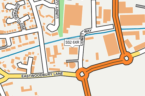 SS2 6XR map - OS OpenMap – Local (Ordnance Survey)