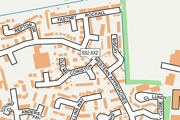 SS2 6XZ map - OS OpenMap – Local (Ordnance Survey)