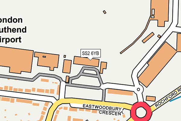 SS2 6YB map - OS OpenMap – Local (Ordnance Survey)