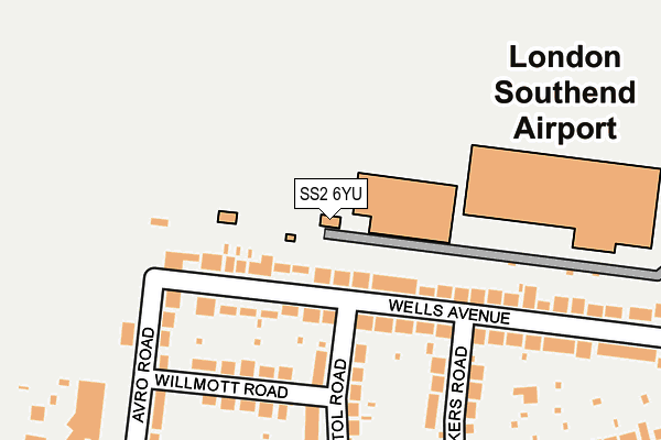 SS2 6YU map - OS OpenMap – Local (Ordnance Survey)