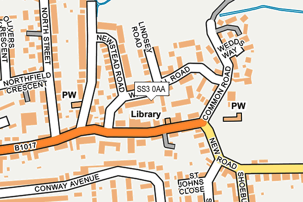 SS3 0AA map - OS OpenMap – Local (Ordnance Survey)