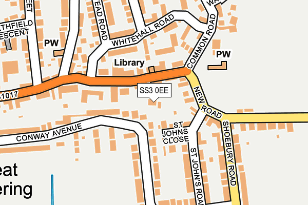 SS3 0EE map - OS OpenMap – Local (Ordnance Survey)