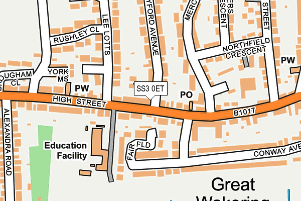 SS3 0ET map - OS OpenMap – Local (Ordnance Survey)