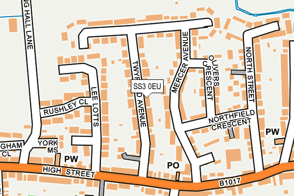 SS3 0EU map - OS OpenMap – Local (Ordnance Survey)
