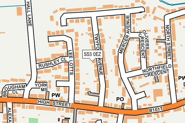 SS3 0EZ map - OS OpenMap – Local (Ordnance Survey)