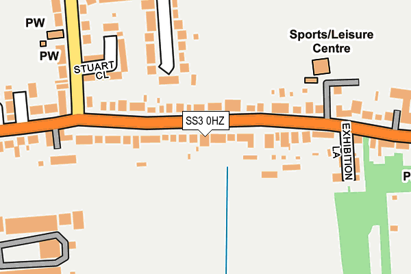 SS3 0HZ map - OS OpenMap – Local (Ordnance Survey)