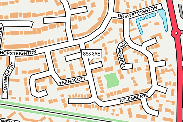 SS3 8AE map - OS OpenMap – Local (Ordnance Survey)