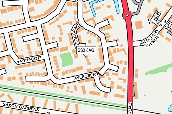 SS3 8AG map - OS OpenMap – Local (Ordnance Survey)