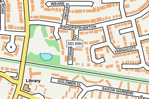 SS3 8AN map - OS OpenMap – Local (Ordnance Survey)