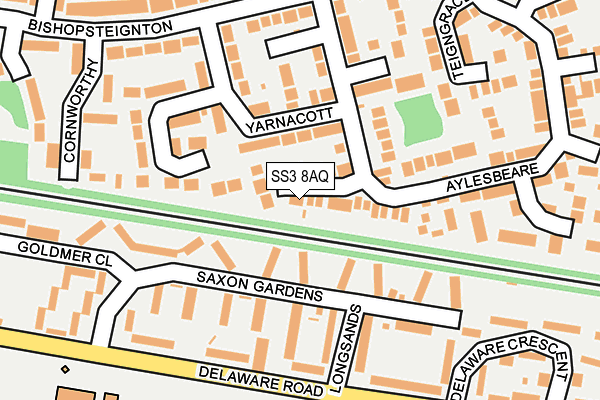 SS3 8AQ map - OS OpenMap – Local (Ordnance Survey)