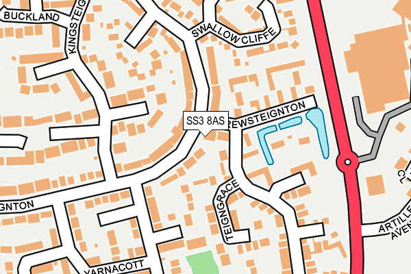 SS3 8AS map - OS OpenMap – Local (Ordnance Survey)