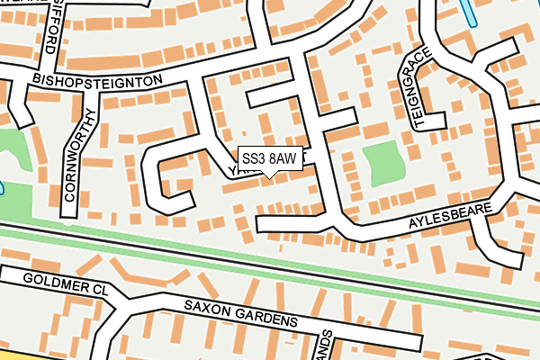 SS3 8AW map - OS OpenMap – Local (Ordnance Survey)