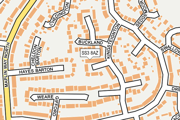 SS3 8AZ map - OS OpenMap – Local (Ordnance Survey)