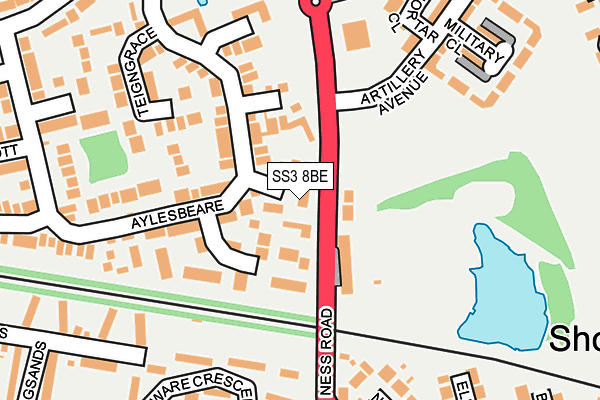 SS3 8BE map - OS OpenMap – Local (Ordnance Survey)