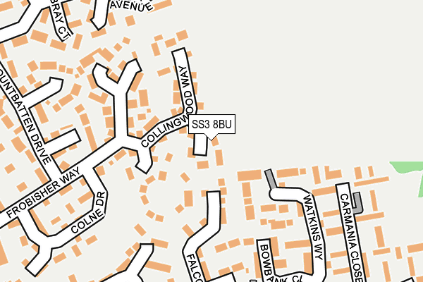 SS3 8BU map - OS OpenMap – Local (Ordnance Survey)