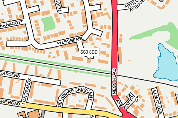 SS3 8DD map - OS OpenMap – Local (Ordnance Survey)