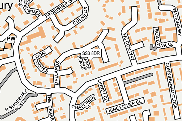 SS3 8DR map - OS OpenMap – Local (Ordnance Survey)
