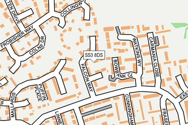 SS3 8DS map - OS OpenMap – Local (Ordnance Survey)