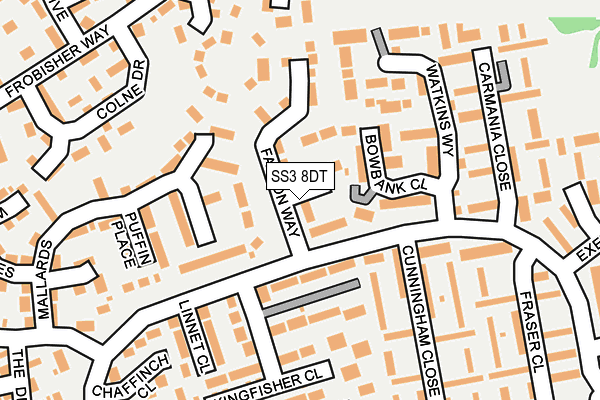 SS3 8DT map - OS OpenMap – Local (Ordnance Survey)
