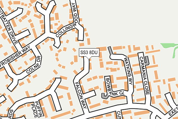 SS3 8DU map - OS OpenMap – Local (Ordnance Survey)