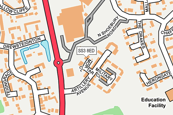 SS3 8ED map - OS OpenMap – Local (Ordnance Survey)