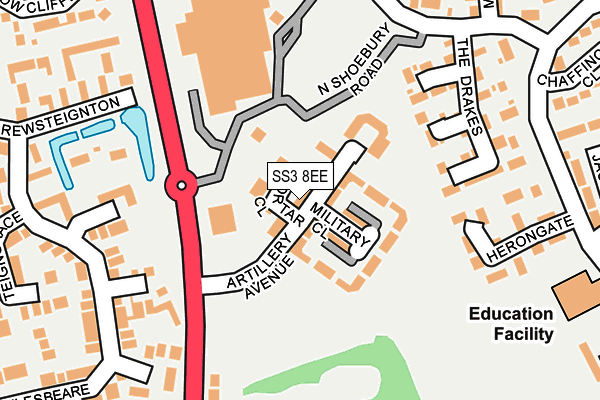 SS3 8EE map - OS OpenMap – Local (Ordnance Survey)