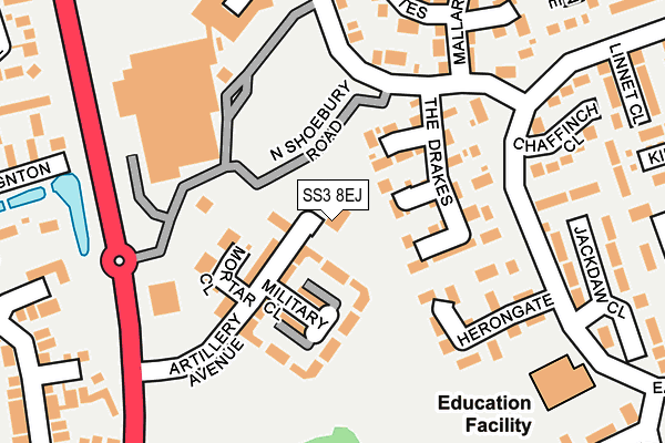 SS3 8EJ map - OS OpenMap – Local (Ordnance Survey)