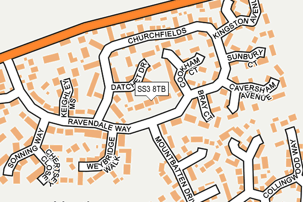 SS3 8TB map - OS OpenMap – Local (Ordnance Survey)