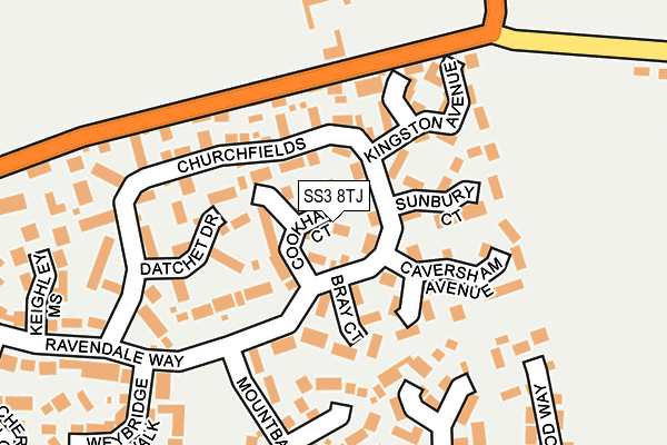 SS3 8TJ map - OS OpenMap – Local (Ordnance Survey)