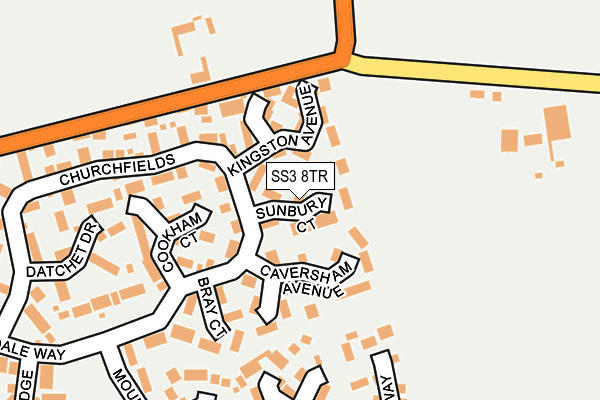 SS3 8TR map - OS OpenMap – Local (Ordnance Survey)