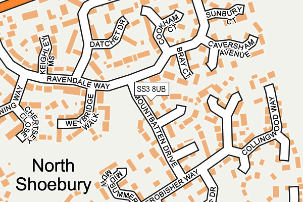 SS3 8UB map - OS OpenMap – Local (Ordnance Survey)