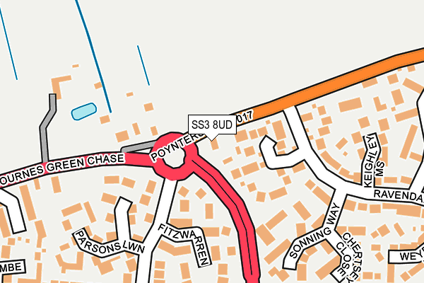 SS3 8UD map - OS OpenMap – Local (Ordnance Survey)