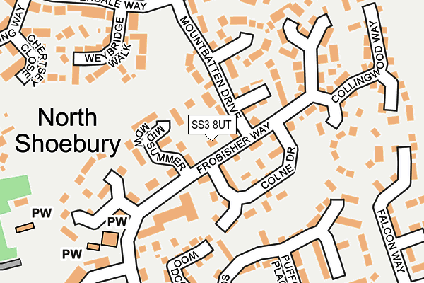 SS3 8UT map - OS OpenMap – Local (Ordnance Survey)