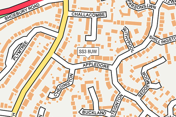 SS3 8UW map - OS OpenMap – Local (Ordnance Survey)