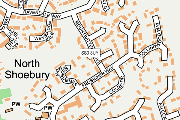 SS3 8UY map - OS OpenMap – Local (Ordnance Survey)