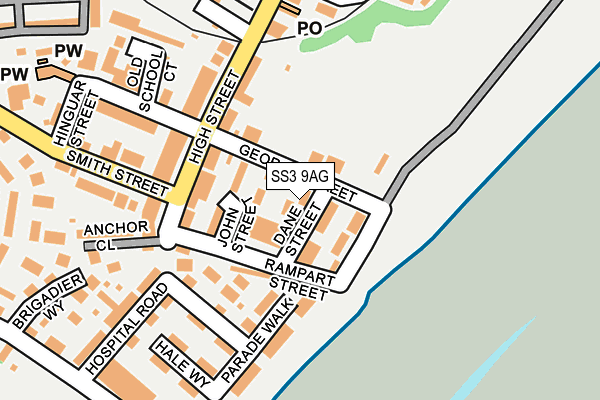 SS3 9AG map - OS OpenMap – Local (Ordnance Survey)