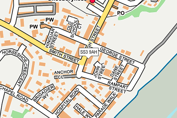 SS3 9AH map - OS OpenMap – Local (Ordnance Survey)