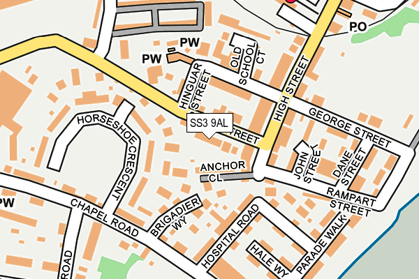 SS3 9AL map - OS OpenMap – Local (Ordnance Survey)