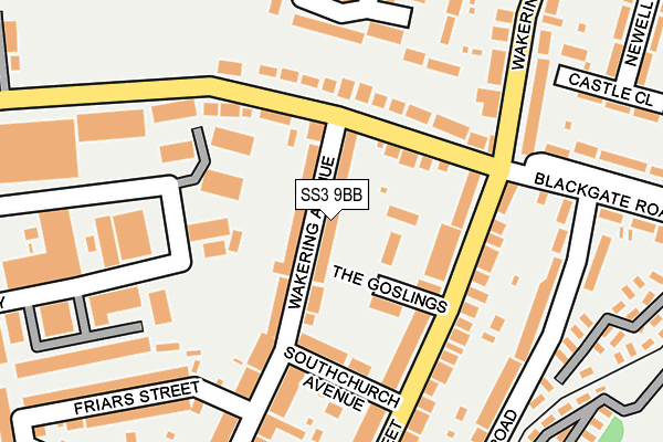 SS3 9BB map - OS OpenMap – Local (Ordnance Survey)