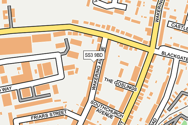 SS3 9BD map - OS OpenMap – Local (Ordnance Survey)