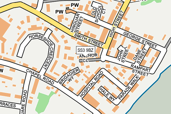 SS3 9BZ map - OS OpenMap – Local (Ordnance Survey)